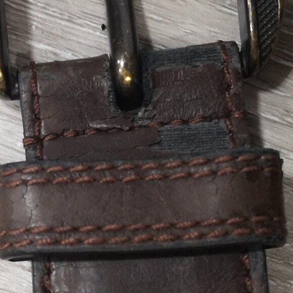 2 / $30.00 - Browning Men's Size 40 Leather Dark Brown Belt with Brass Buckle - Picture 11 of 11